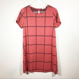 Entro burnt orange and black plaid dress